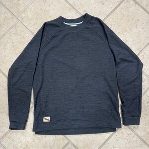 Tracksmith Charcoal Grey merino knit Pullover